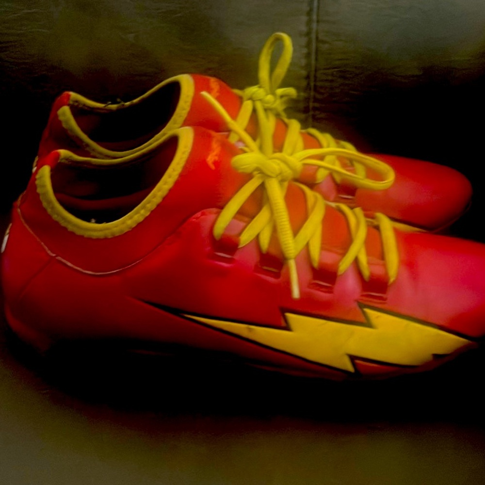 Kids Lightning Bolt Sneakers - Red and Yellow